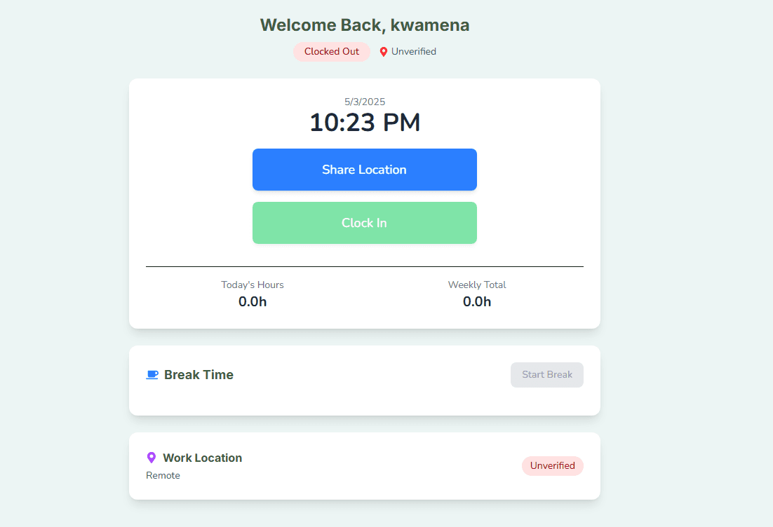 Enable location-based clock-in/out for accurate attendance tracking. Set geofencing for specific work locations.